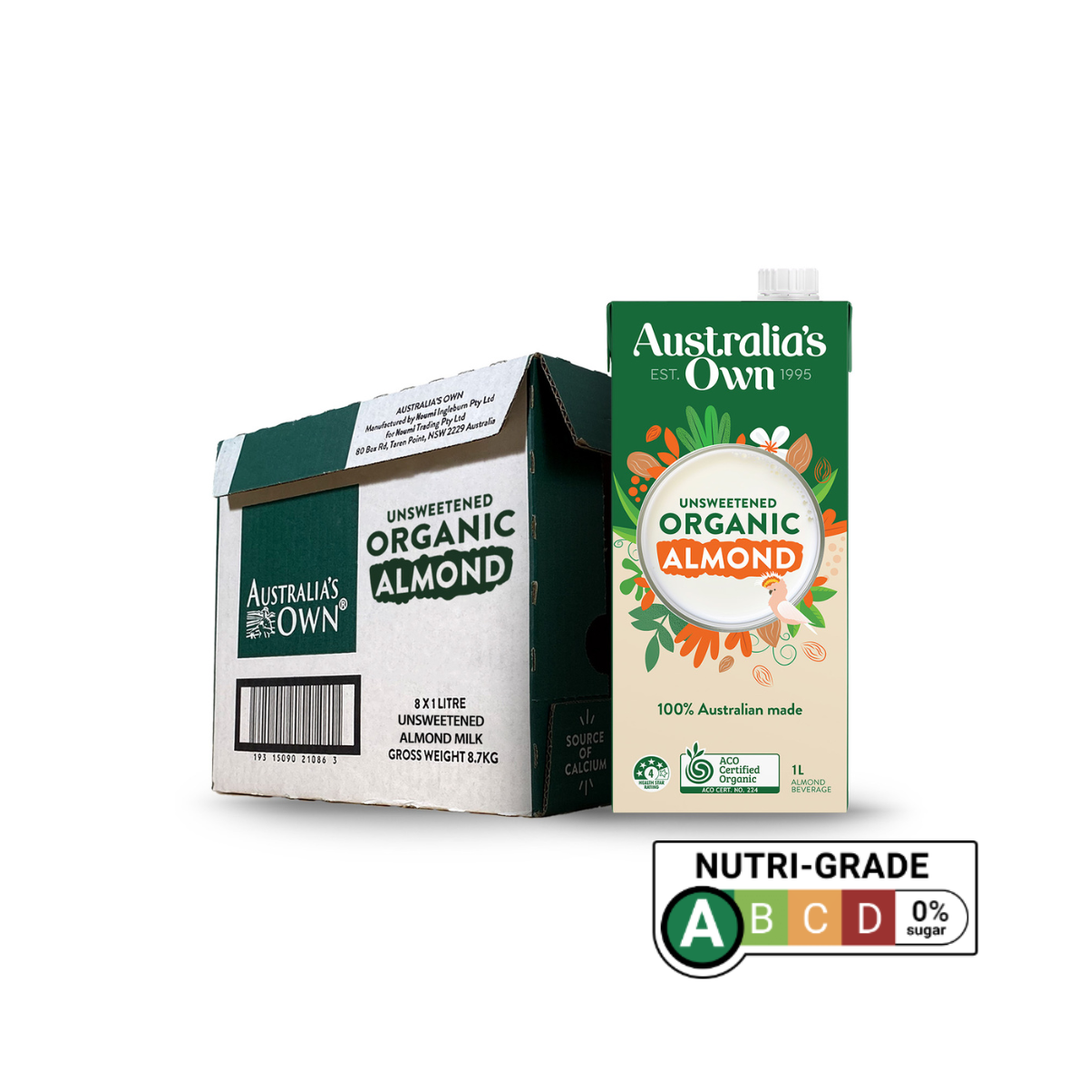 Australia's Own Organic Almond Milk Unsweetened Australia's Own Organic Almond Milk Unsweetened