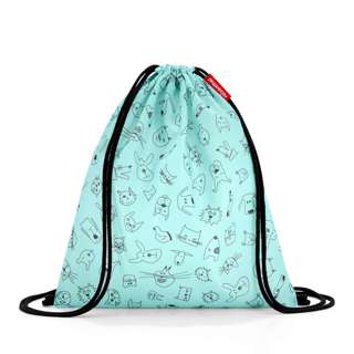 Reisenthel My Sac Kids Drawstring Sport Bag - Cat & Dog Mint