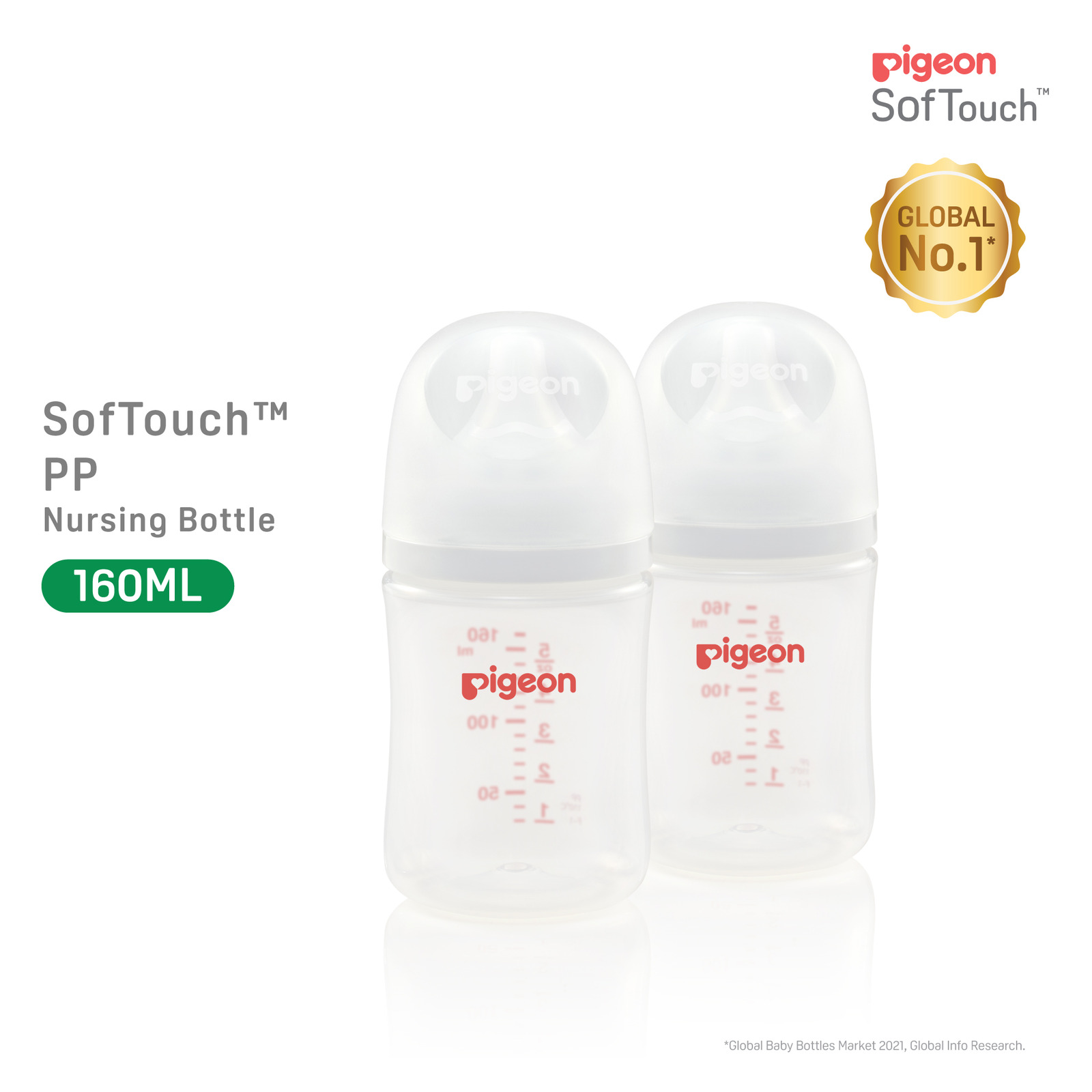 Pigeon Softouch 3 Wide Neck PP Nursing Bottle