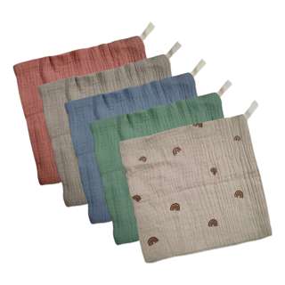 Cubble Burp/Wash Cloth Set - 100% Cotton (Rainbow Boy)