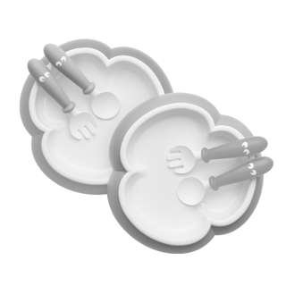 Baby Bjorn Baby Plate, Spoon & Fork (Powder Grey) Baby Bjorn Baby Plate, Spoon & Fork (Powder Grey)
