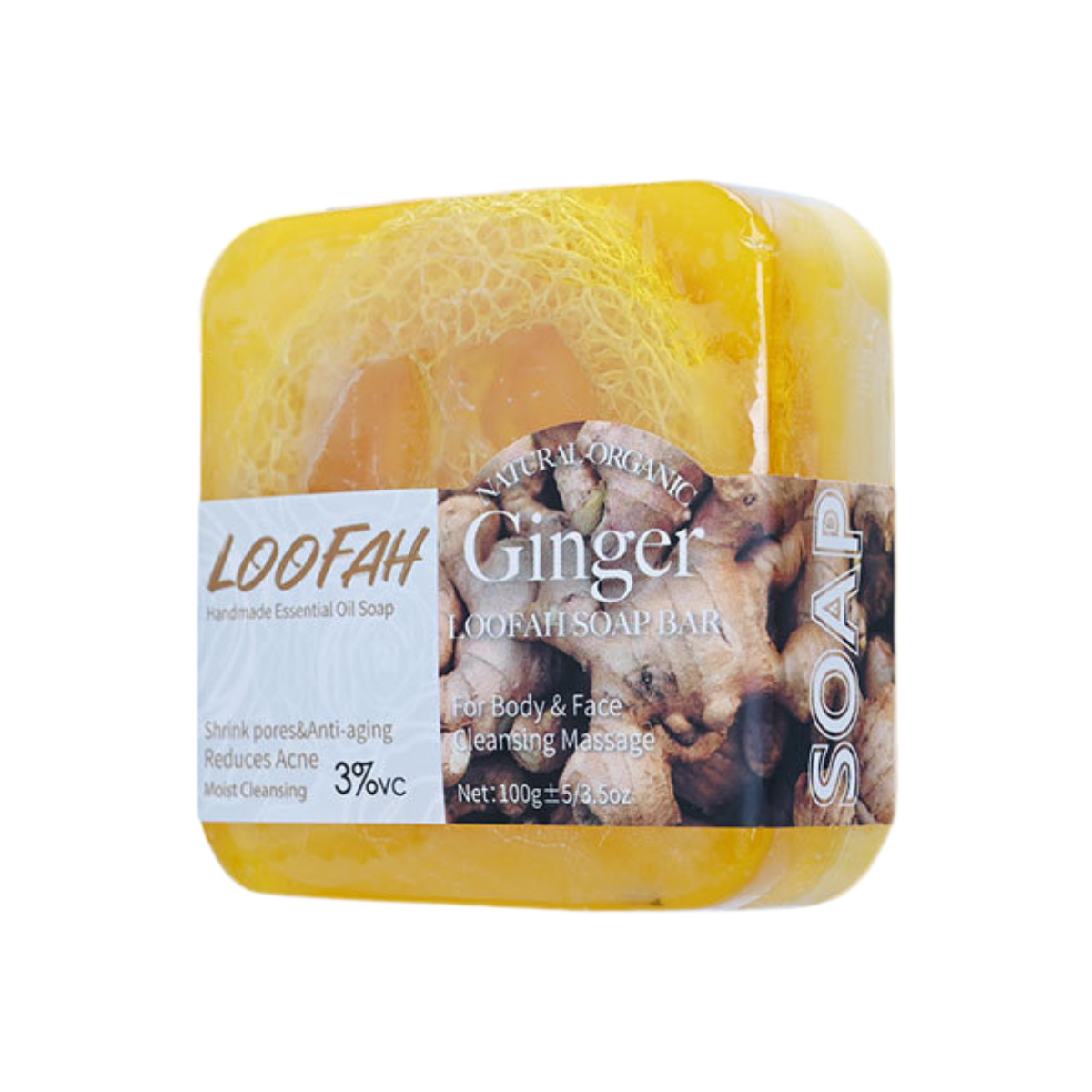 Loofah Handmade Natural Essential Oil Soap - Ginger
