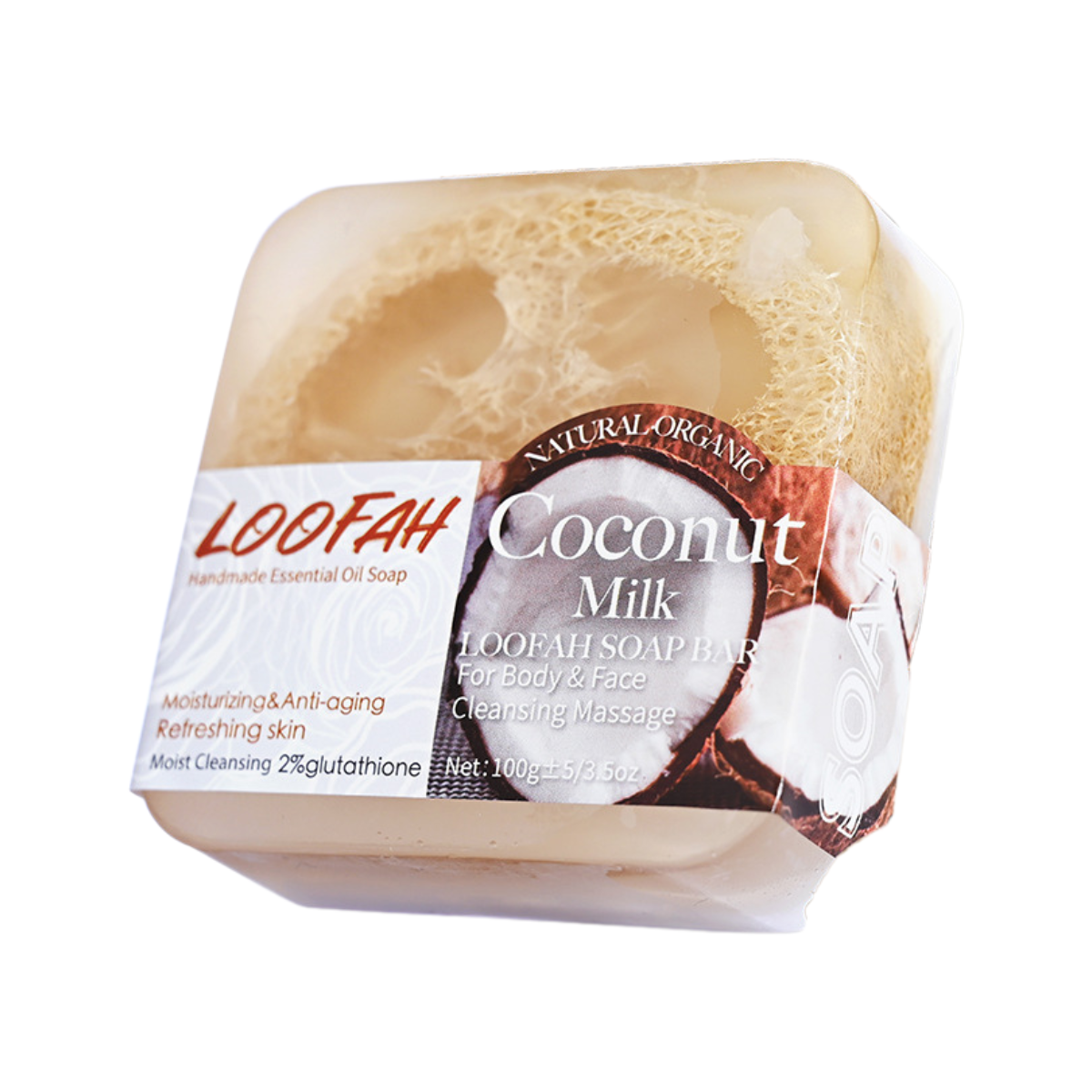 Loofah Handmade Natural Essential Oil Soap - Coconut Milk