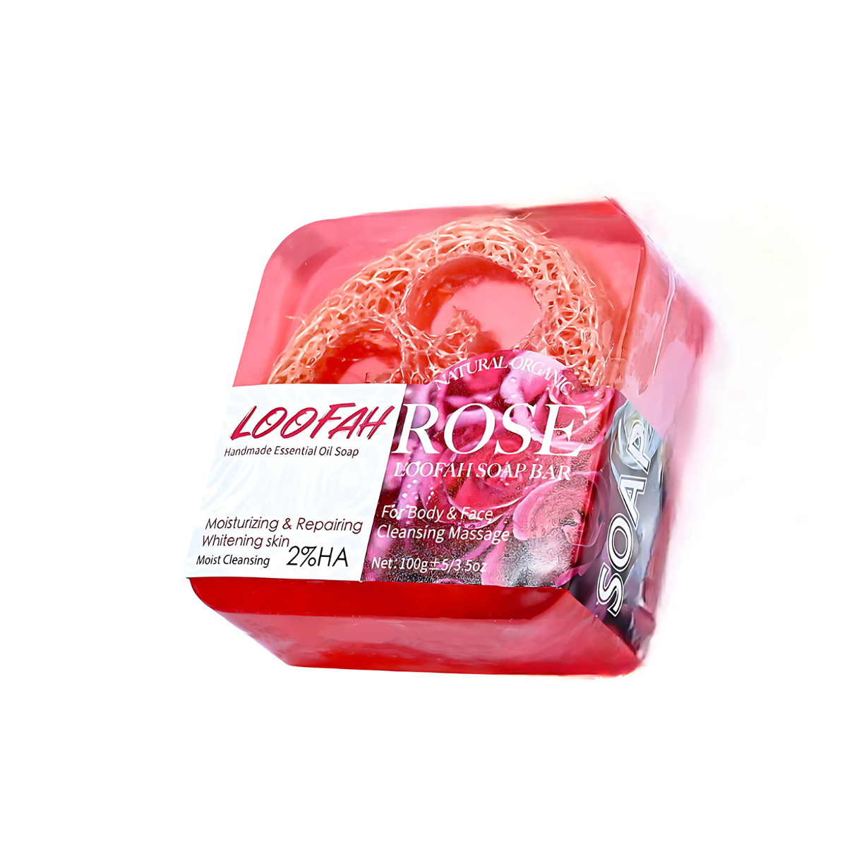 Loofah Handmade Natural Essential Oil Soap - Rose