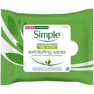 Simple Kind to Skin Exfoliating Cleansing Facial Wipes 25s