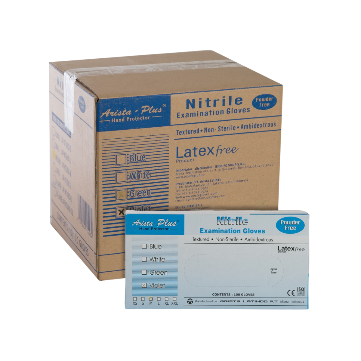 Arista Blue Nitrile Powder-Free Gloves - S