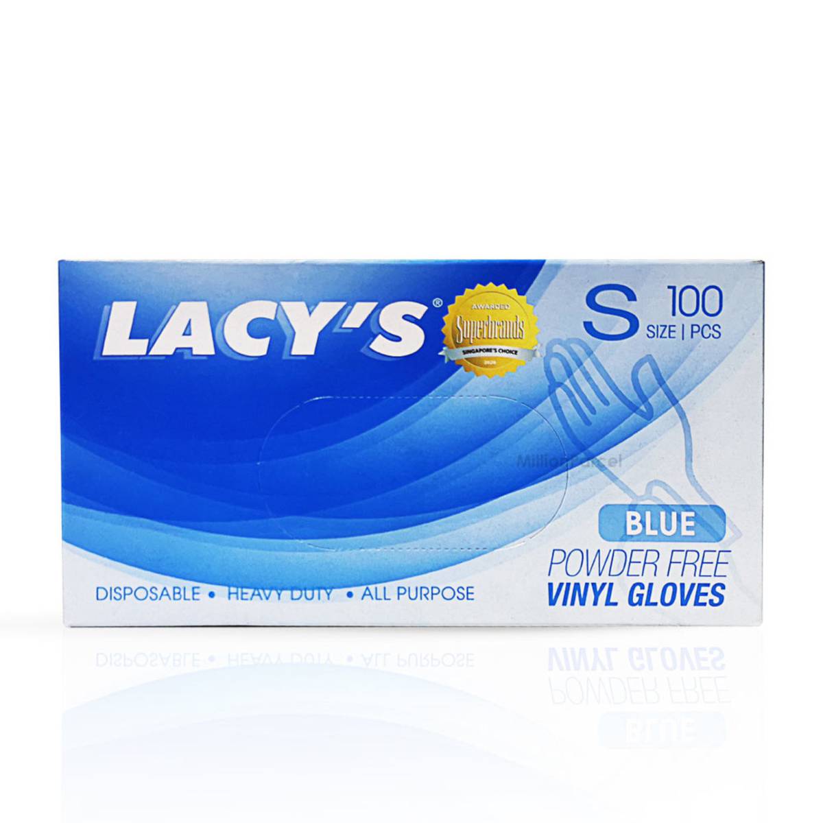 Lacys Blue Vinyl Gloves Powder Free S Size NTUC FairPrice