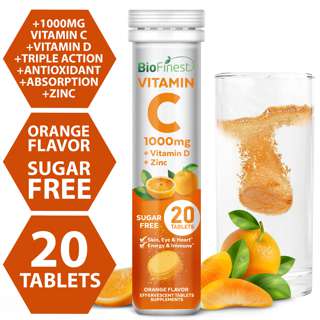 Biofinest Effervescent Vitamin C 1000mg D3 Zinc Flu Cold Fast