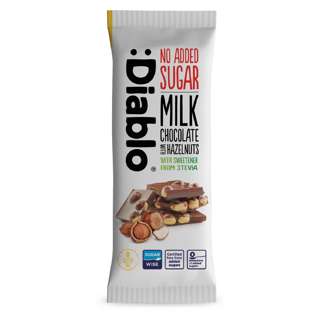 Diablo No Added Sugar Milk Chocolate with Hazelnuts Bar