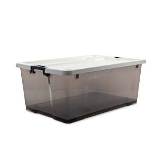 HOUZE 'EDGY' 35L Storage Box with Wheels (Smoke Grey)