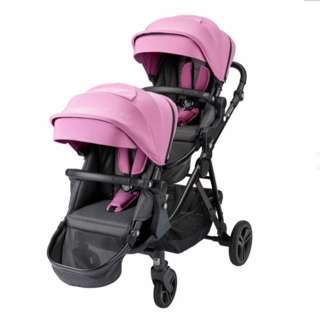 Unilove DLXtour Twins Stroller 2 seats Complete Set, Rose