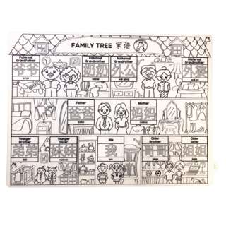 Growing Up Family Tree, Colouring Big Mat 40x30cm Growing Up Family Tree, Colouring Big Mat 40x30cm