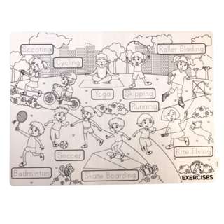 Growing Up Exercises, Colouring Big Mat 40x30cm Growing Up Exercises, Colouring Big Mat 40x30cm