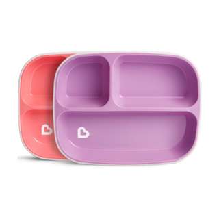 Munchkin Splash Toddler Divided Plates (Pink & Purple)