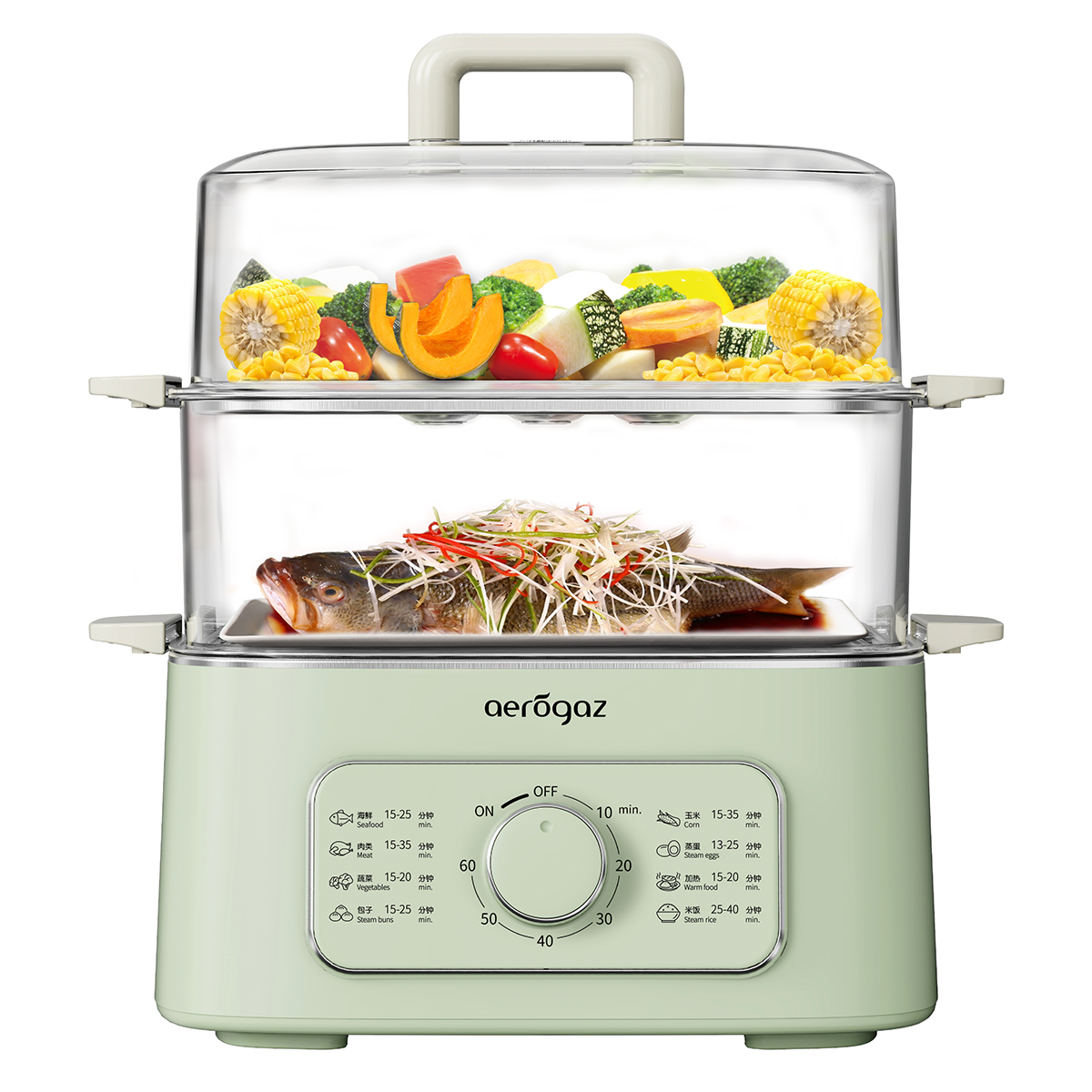 Aerogaz 2-Tier Multifunction Food Steamer Model: AZ-366ST