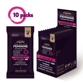 natural & organic Portable Feminine Flushable Wipes 10 packs natural & organic Portable Feminine Flushable Wipes 10 packs