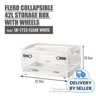 HOUZE FLERO Collapsible 42L Storage Box (Clear & White)