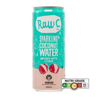 Raw C Sparkling Coconut Water Infused with Lychee