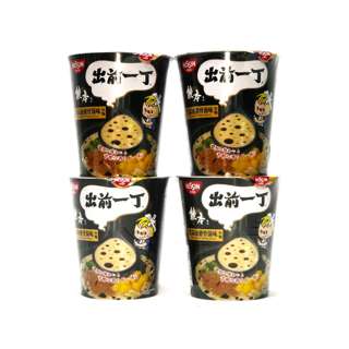Nissin Demae Black Garlic Tonk Cup Noodle - Bundle of 4