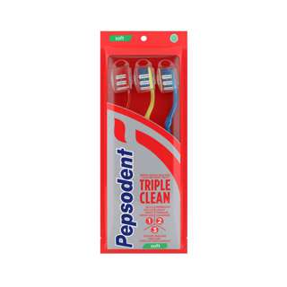 Pepsodent Soft Toothpaste Triple Clean with Cap 3Pcs