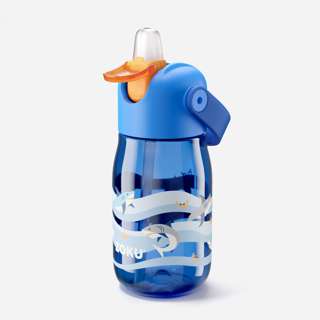Zoku Kids Flip Straw Bottle - Blue Shark