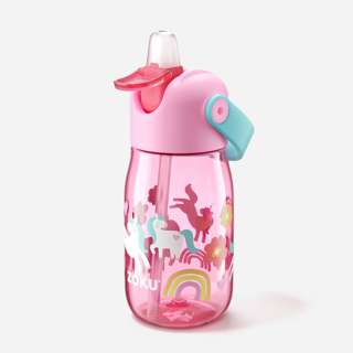 Zoku Kids Flip Straw Bottle - Pink Unicorn Zoku Kids Flip Straw Bottle - Pink Unicorn