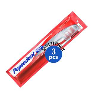 Pepsodent Soft Toothbrush Triple Clean with Cap 3 Pack