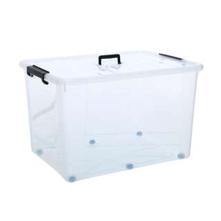 Citylife 120L Storage Container Box with Wheels - Clear Citylife 120L Storage Container Box with Wheels - Clear