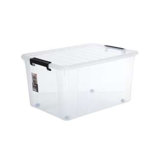 Citylife 84L Storage Container Box with Wheels - Clear
