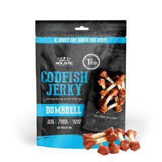 Absolute Holistic Jerky Ingredient Dog Treat Codfish Dumbbell