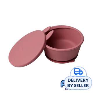 Puku Food Grade Silicone Suction Bowl With Lid - Pink Puku Food Grade Silicone Suction Bowl With Lid - Pink