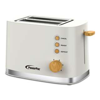 PowerPac (PPT05IV) 2 Slice Bread Toaster with Auto POP UP-IV
