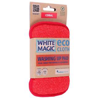White Magic Eco Cloth Anti-Bacterial Washing Up Pad Coral