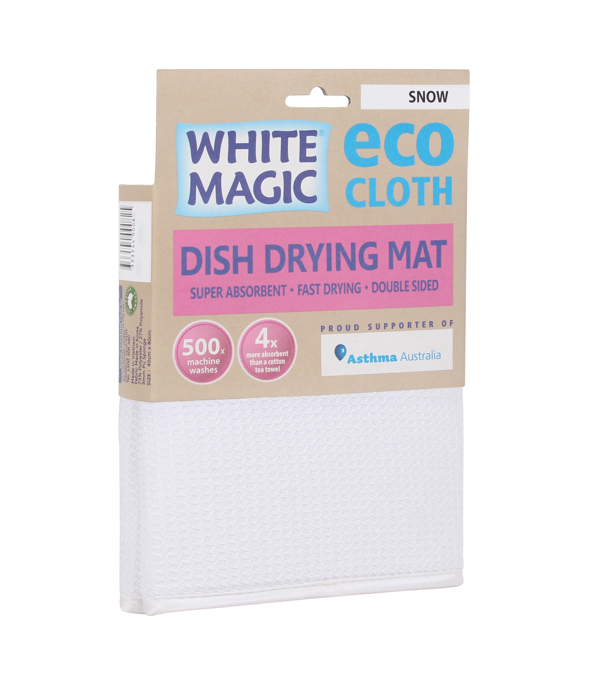 White Magic Eco Cloth AntiBacterial Dish Drying Mat Snow NTUC