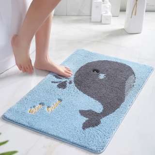 Sweet Home Microfiber Cute Door Bathroom Mat - Ocean Whale Sweet Home Microfiber Cute Door Bathroom Mat - Ocean Whale
