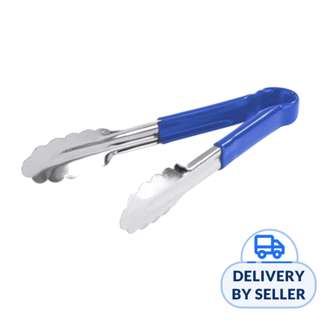 Pujadas Stainless Steel Tong With Plastic Blue Handle 24Cm