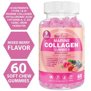 Biofinest Marine Collagen Gummy Supplement Vitamin A C Skin