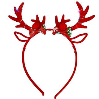 Partyforte Christmas Hairband - Simple Reindeer Horn LED