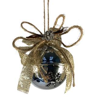 Partyforte 6cm Hanging Deco - Metallic Bell Bauble Silver