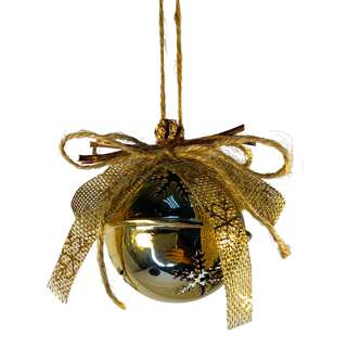 Partyforte 6cm Hanging Deco - Metallic Bell Bauble Gold