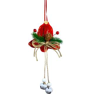 Partyforte 10cm Hanging Decoration - Plush bell with Bells
