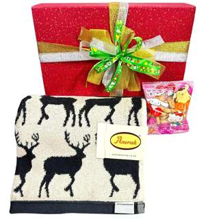Ssh Giftset-Anorak Stags Face Towel & Biscuits