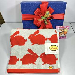 Ssh Giftset-Anorak Rabbits Mini Bath Towel & Biscuits