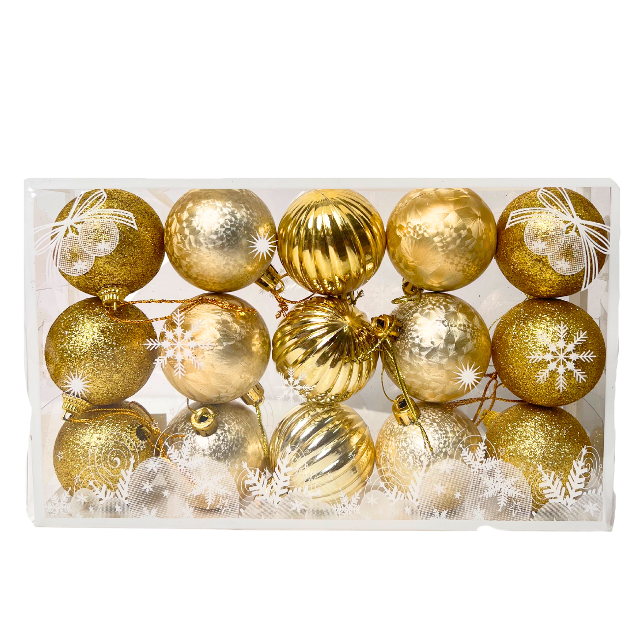 JM Flower Christmas Ball 5cm (15p) Gold NTUC FairPrice