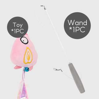 CAT FOREST Fruit Fish Cat Teaser Set(1*Wand+1*Peach Fish)