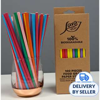 LAVA ECO Colorful Drinking Paper Straws Eco-Friendly