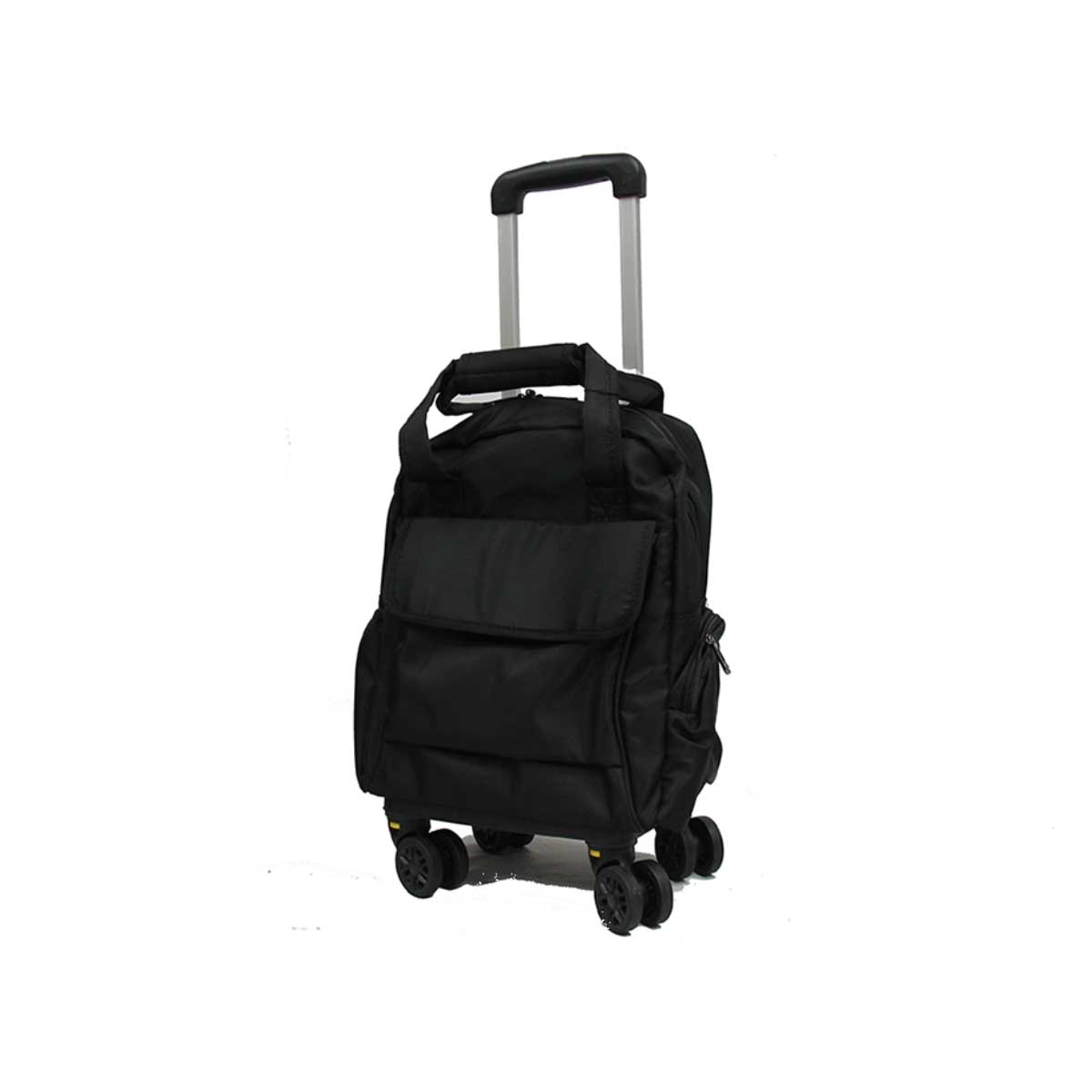 Black 8 wheel Trolley Shopping Bag Waterproof Travel Bag NTUC