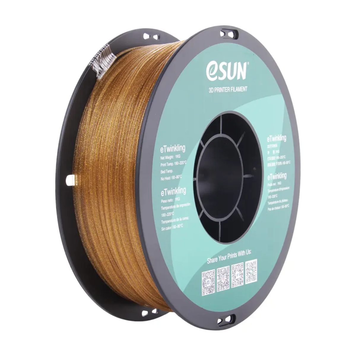 eSun PLA eTwinkling 1.75mm 1KG 3D Printer Filament - Gold eSun PLA eTwinkling 1.75mm 1KG 3D Printer Filament - Gold