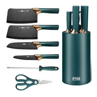GLADLEIGH German Black Kitchen Knife Set - 7pcs