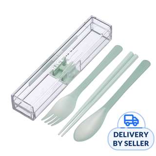 Lustroware Tiro Cutlery SET w/Case 18cm-Pastel Green